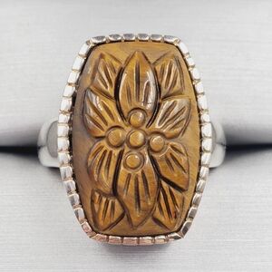 Tigers Eye Silver Ring